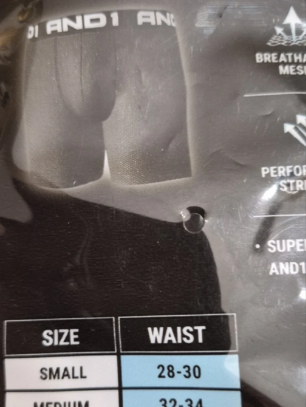AND1 Black and Gray Mesh Performance Stretch Boxer Briefs Small 6